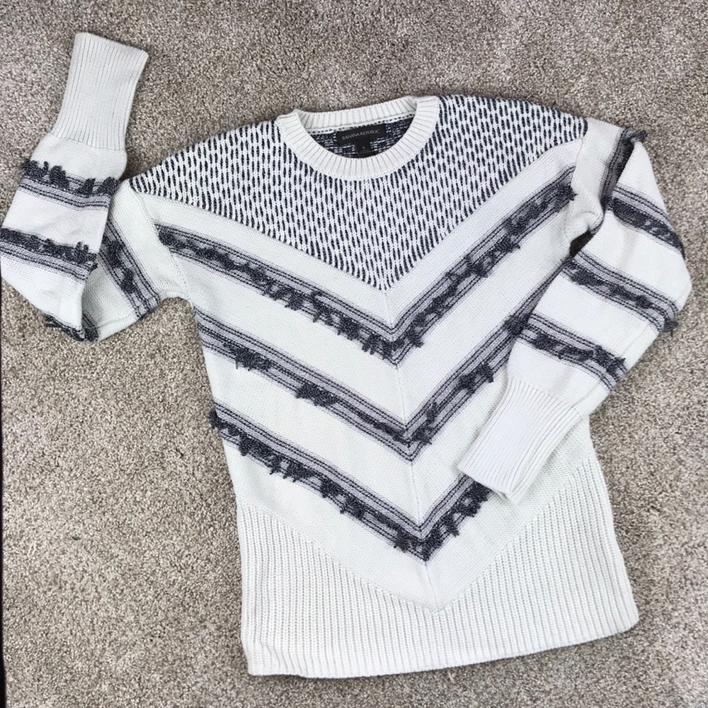 Banana Republic Cream Sweater with Tassels